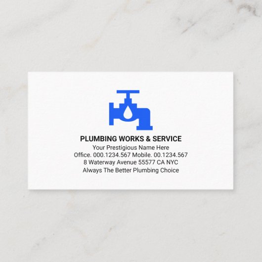 青い画層の金ゴールド給排水衛生設備配管タブ 名刺 (裏面)