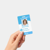 青い病パーソナライズされた院または診療所の従業員 バッジ (Handheld)