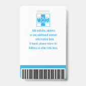 青い病パーソナライズされた院または診療所の従業員 バッジ (Back)