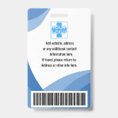 青い病パーソナライズされた院または診療所の従業員 バッジ (裏面)