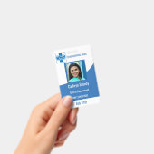 青い病パーソナライズされた院または診療所の従業員 バッジ (手持ち)