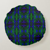 青い痕跡「緑のファンドに浮かぶ」 ラウンドクッション (裏面)