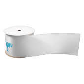 青い白あなたの名前を書のミニマルユニークリスト サテンリボン (リール)