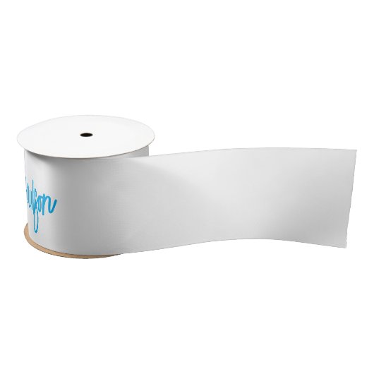 青い白あなたの名前を書のミニマルユニークリスト サテンリボン (リール)