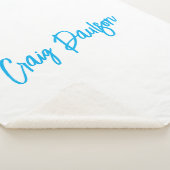 青い白あなたの名前を書のミニマルユニークリスト シェルパブランケット (3/4)