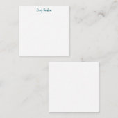 青い白あなたの名前を書のミニマルユニークリスト ノートカード (正面/裏面)