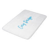 青い白あなたの名前を書のミニマルユニークリスト バスマット (アングル)