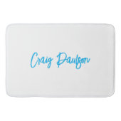 青い白あなたの名前を書のミニマルユニークリスト バスマット (正面)