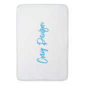 青い白あなたの名前を書のミニマルユニークリスト バスマット (正面縦)