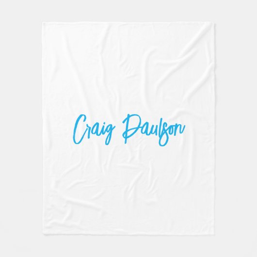 青い白あなたの名前を書のミニマルユニークリスト フリースブランケット (正面)