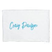 青い白あなたの名前を書のミニマルユニークリスト 枕カバー (正面)