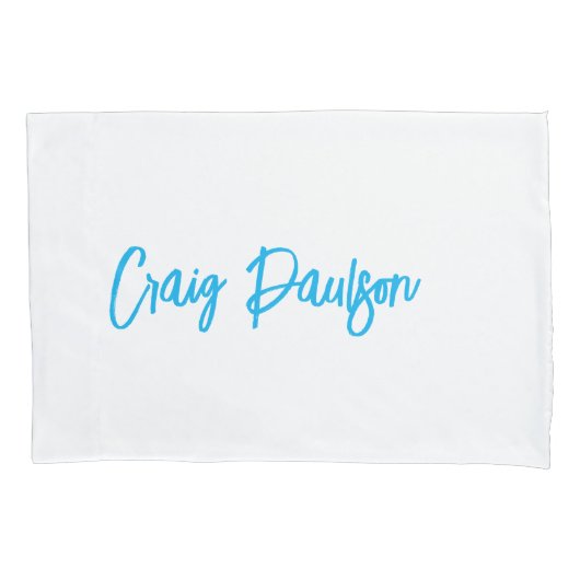 青い白あなたの名前を書のミニマルユニークリスト 枕カバー (正面)