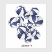 青い白いアスリートボールのクラスター上のバスケット名 シール (シート)