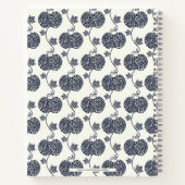 青い白いエレガントりんごヴィンテージパタ華美ーン ノートブック (裏面)