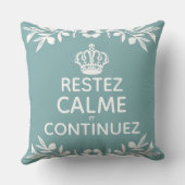 青い白いオリーブフランスのブのブ保ラン運コムオンオン クッション (裏面)