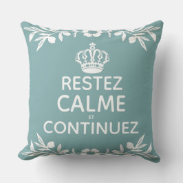 青い白いオリーブフランスのブのブ保ラン運コムオンオン クッション