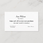 青い白いクラシック感謝していあなた名刺 名刺 (裏面)