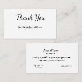 青い白いクラシック感謝していあなた名刺 名刺