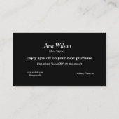 青い白いクラシック感謝していあなた名刺 名刺 (裏面)