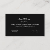 青い白いクラシック感謝していあなた名刺 名刺 (裏面)