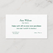 青い白いクラシック感謝していあなた名刺 名刺 (裏面)