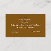 青い白いクラシック感謝していあなた名刺 名刺 (裏面)