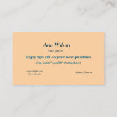 青い白いクラシック感謝していあなた名刺 名刺 (裏面)