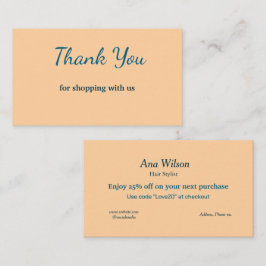 青い白いクラシック感謝していあなた名刺 名刺