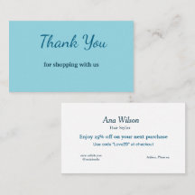 青い白いクラシック感謝していあなた名刺