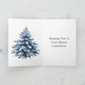 青い白いクリスマスツリー カード (内部)