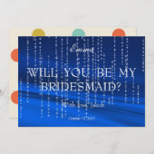 青い白いグリッターのホイルは私の花嫁になる 招待状 (正面/裏面)