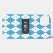 青い白いグレーアーガイルの名前iPhone 13ケース Case-Mate iPhoneケース (裏面 (横))