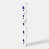 青い白いサッカーボールのモノグラムの模様 Case-Mate iPhoneケース (裏面 / 左)