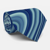 青い白いシアンの波形アブストラクション ネクタイ (ロール)