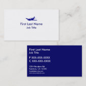 青い白いシンプル飛行機カスタムの名刺 名刺 (正面/裏面)