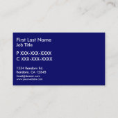 青い白いシンプル飛行機カスタムの名刺 名刺 (裏面)