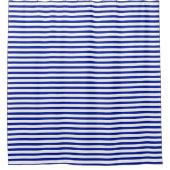 青い白いストライプパターン浴 シャワーカーテン (正面)