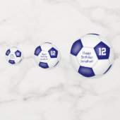 青い白いスポーツの誕生日パーティサッカーボール コンフェッティ (正面)