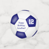 青い白いスポーツの誕生日パーティサッカーボール コンフェッティ (スモール正面)