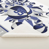 青い白いスポーツデカールのバスケットボールのパンアウト シェルパブランケット (3/4)