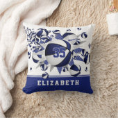 青い白いスポーツルームガールズバスケットボール クッション (ブランケット)