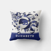 青い白いスポーツルームガールズバスケットボール クッション (裏面)