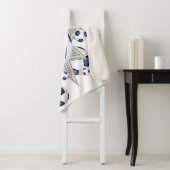 青い白いスポーツルームサッカーボールの噴出 シェルパブランケット (インサイチュ)