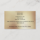 青い白いタイル金ゴールドの四角地中海のモダン形 名刺 (裏面)