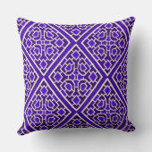 青い白いダイヤモンドパターフェイクンのクレ枕 クッション (裏面)