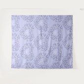 青い白いチューリップのモノグラム結婚式の背景 タペストリー (正面(横))