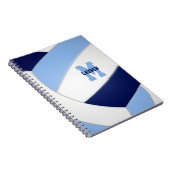 青い白いチームカラースポーツキッズバレーボール ノートブック (右側)