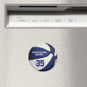 青い白いチームカラーズボーイズバスケットボール マグネット (インサイチュ (食洗機))