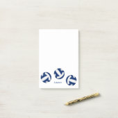 青い白いチームカラーバレーボールアスリートまたはコーチ ポストイット (デスク上)