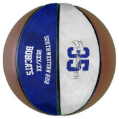 青い白いチーム名シーズンのギフトの終わり バスケットボール (縦)